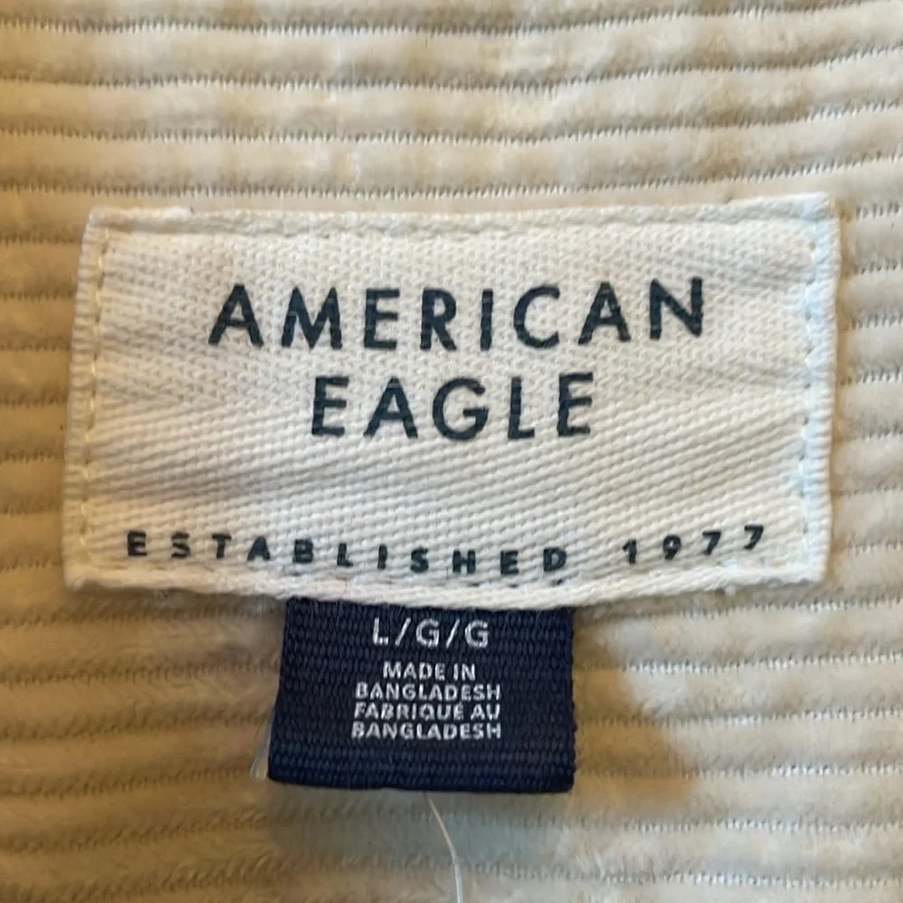 American Eagle Outfitters Oversized Cream Corduroy Shacket in Large NWT - Picture 2 of 15